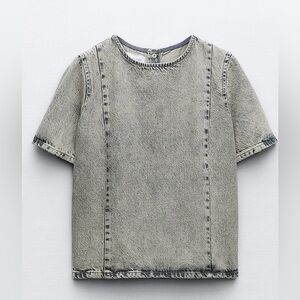 Zara Denim Retro Streetwear T-Shirt
